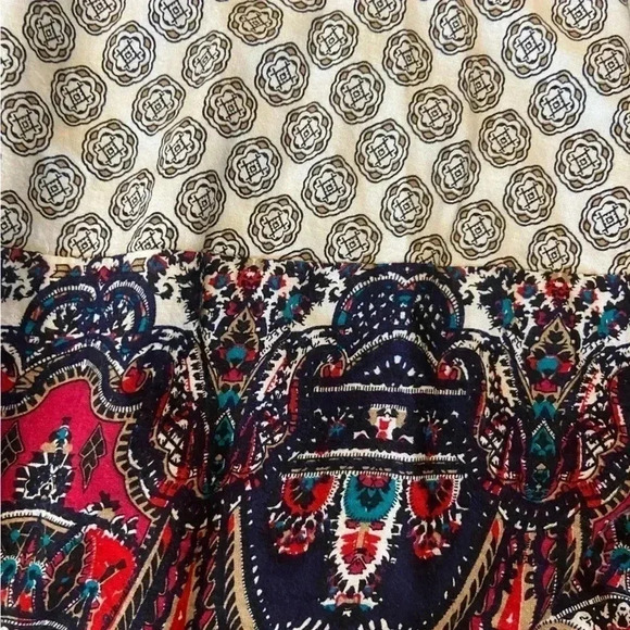 Umgee Print Cotton Tunic Dress Embroidered 3/4 Sleeves Sz S Whimisgoth Flowy - Picture 5 of 6